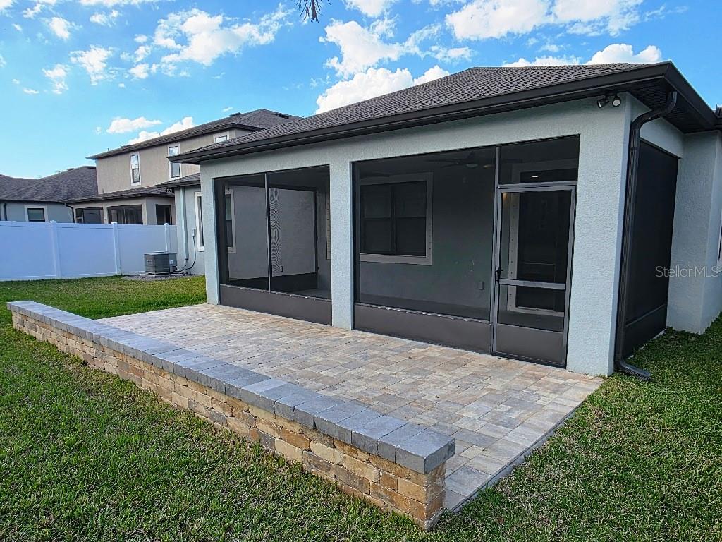 Exterior back showing patio area