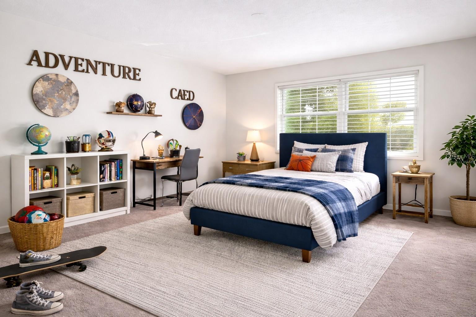 Virtually staged 3rd bedroom