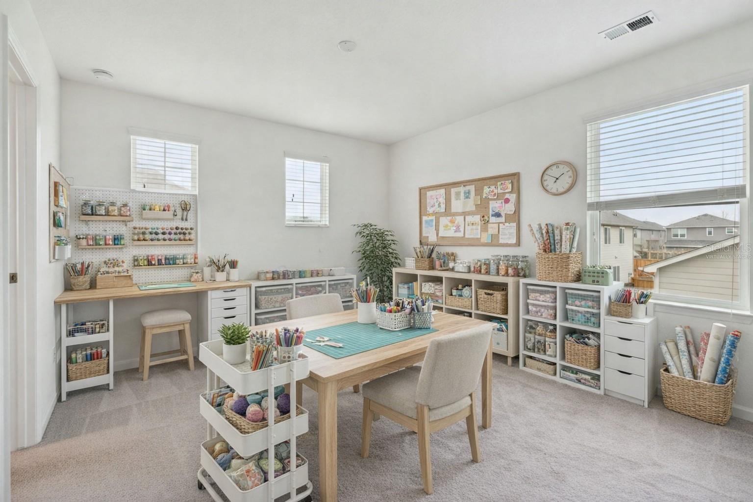 Virtually staged craft room, 2nd bedroom