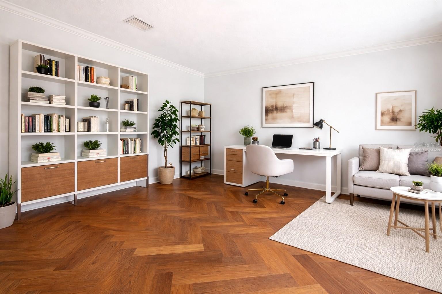 Virtually staged, front room