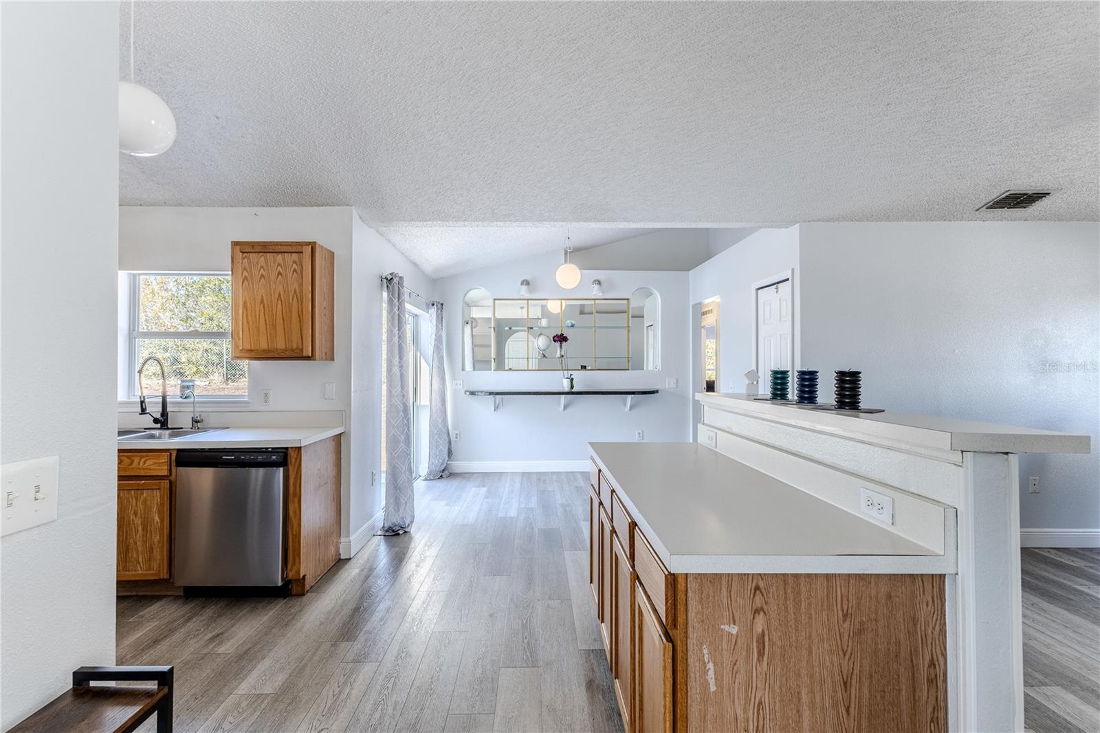 Kitchen breakfast bar. Dining area