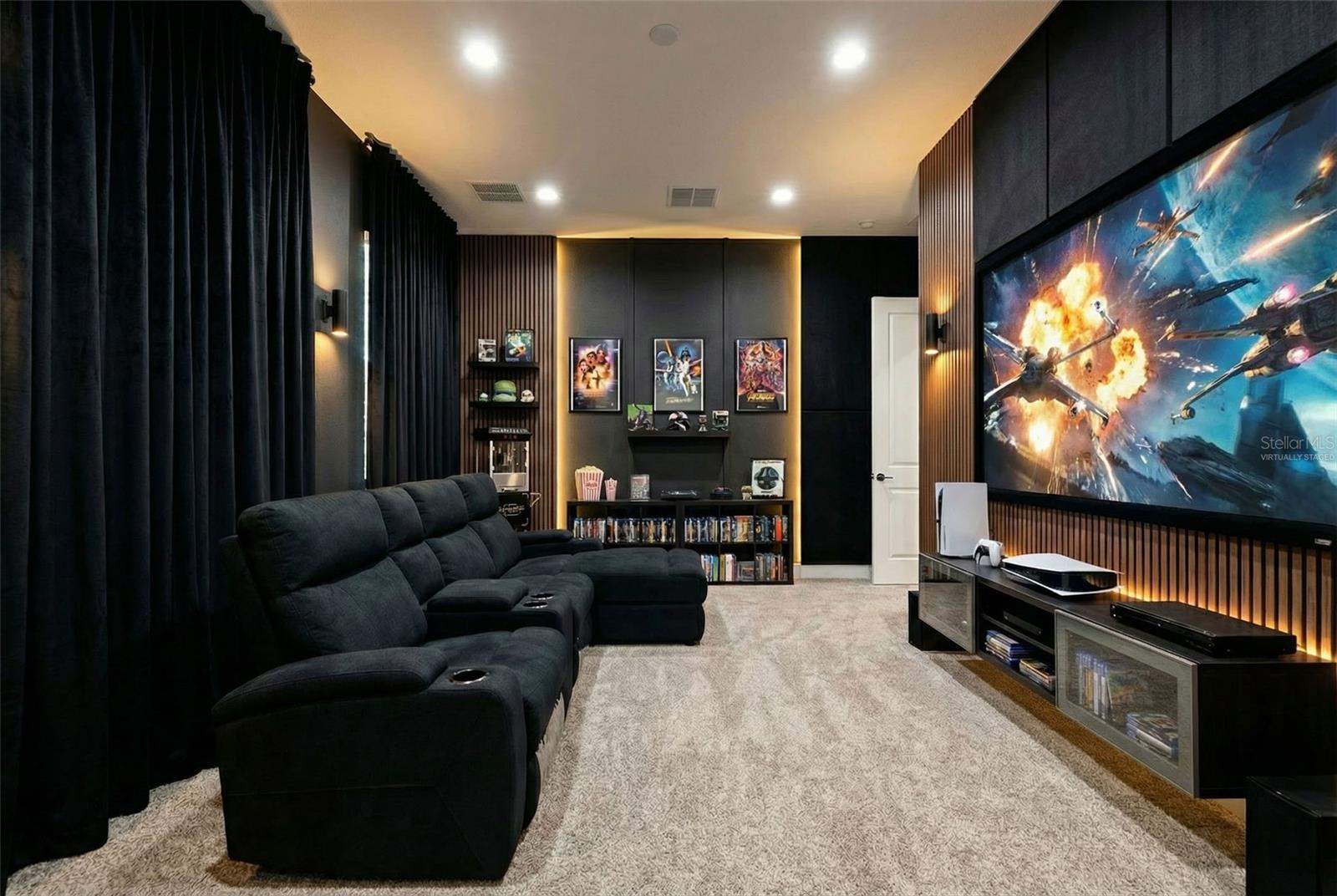 VIRTUALLY STAGED - MEDIA/GAME ROOM