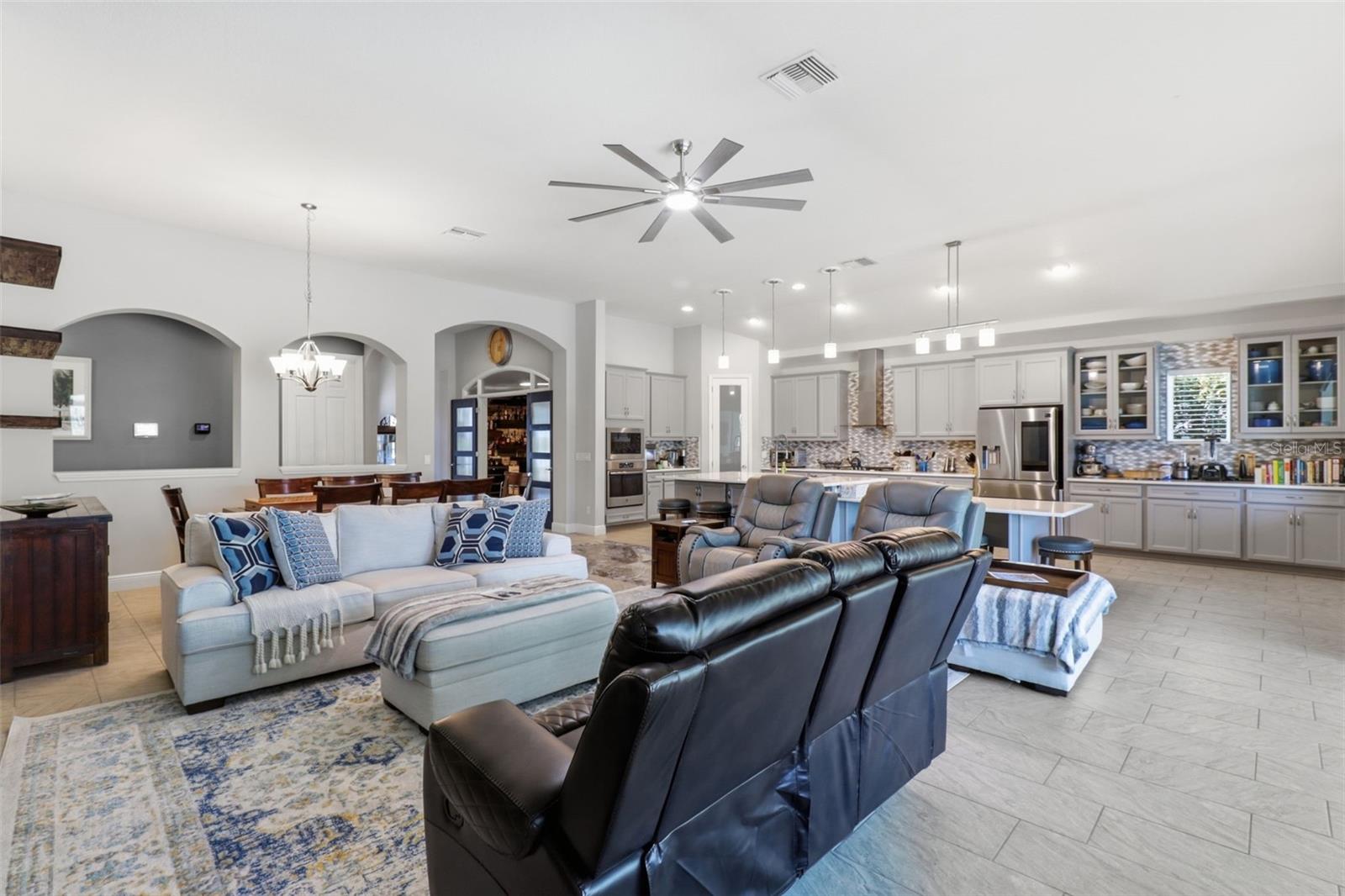 Bright and airy living room and kitchen space