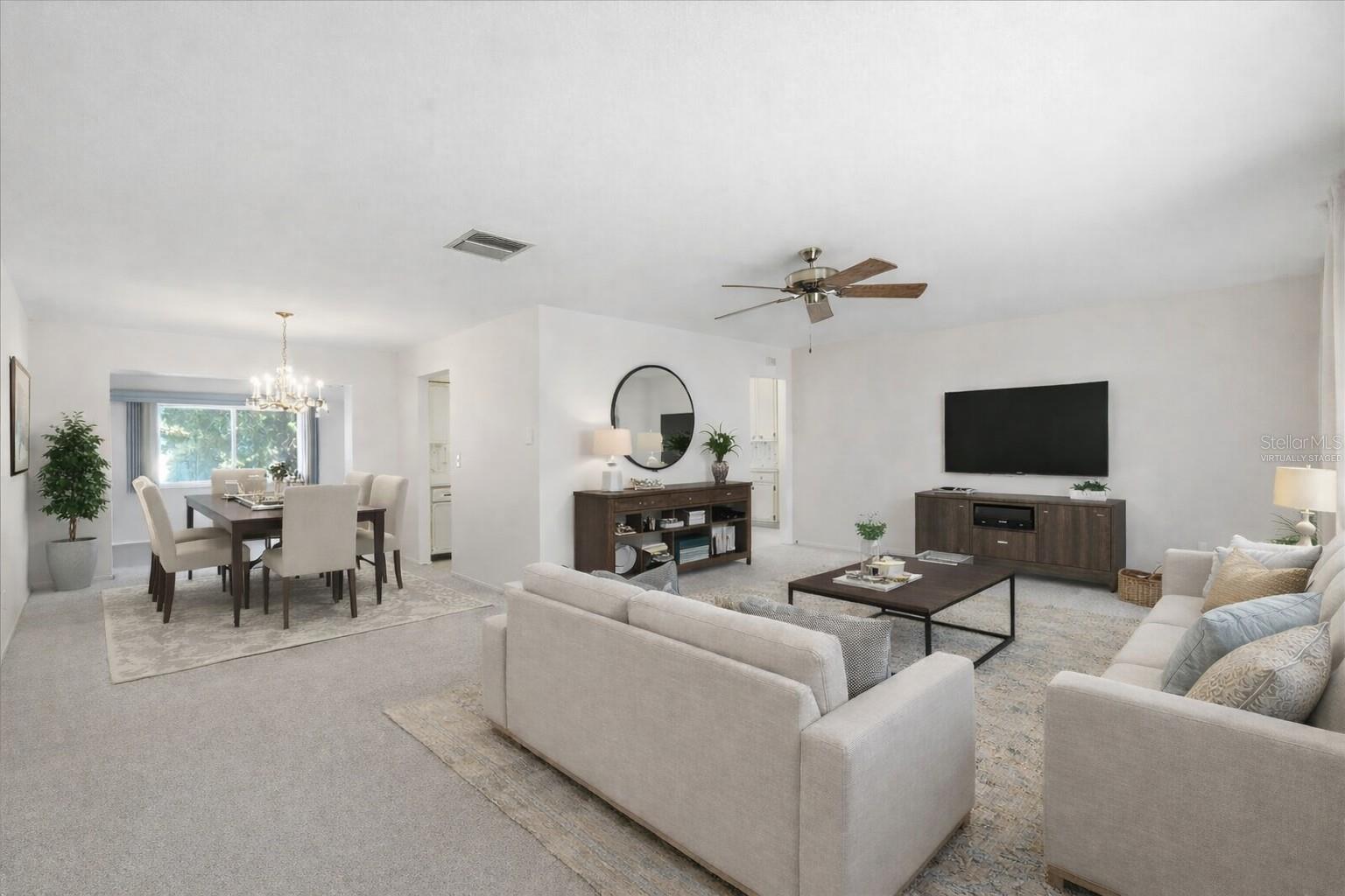Virtually Staged Living and Dining