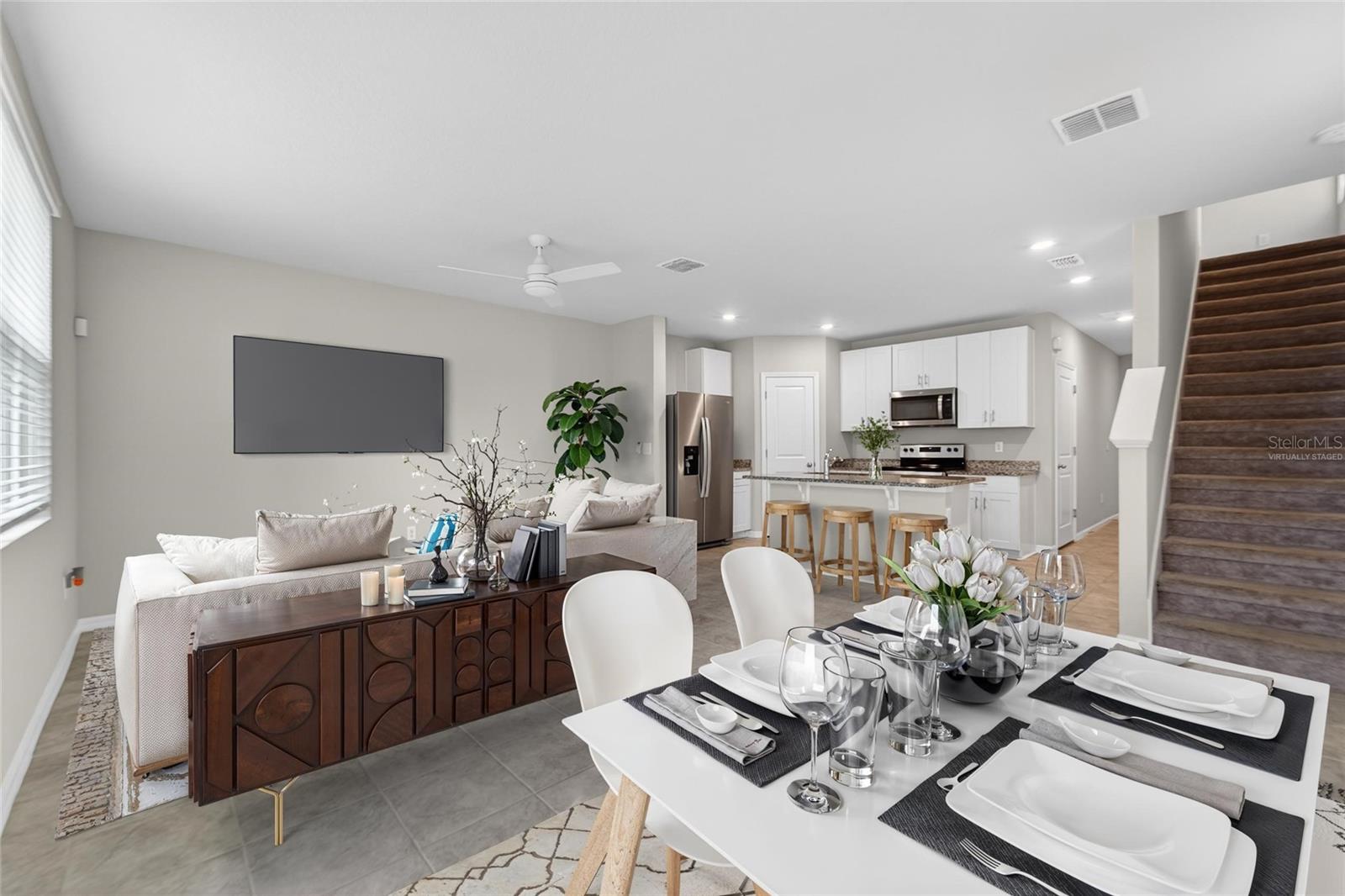 Family/Dining room -Virtually Staged