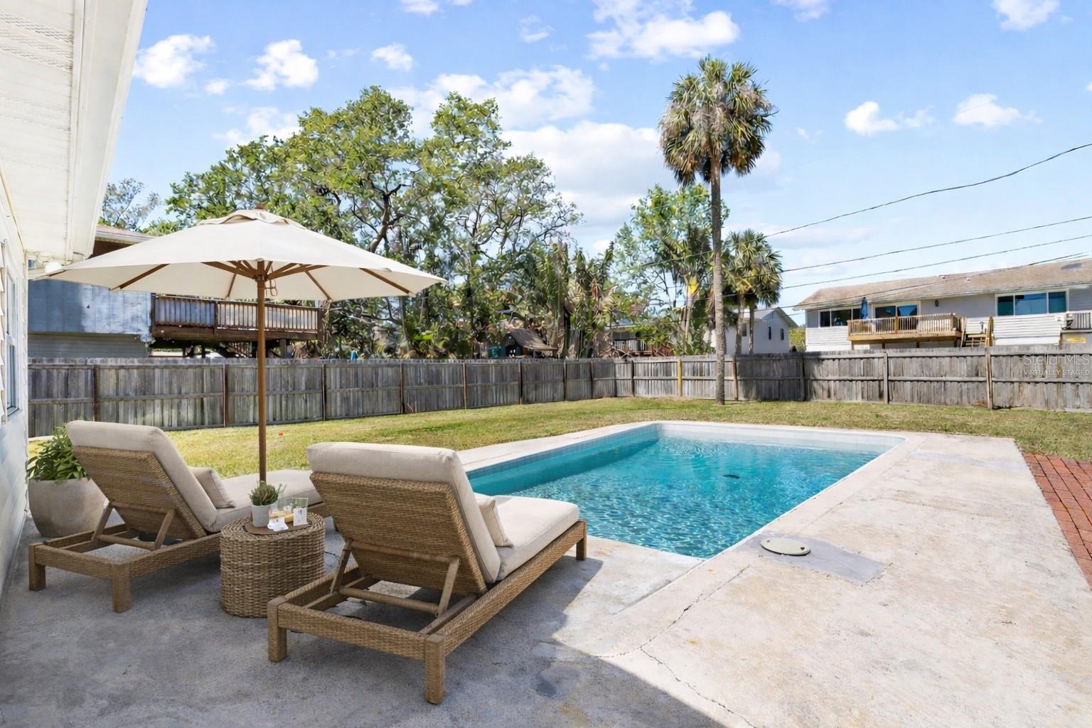 Virtually staged patio furniture