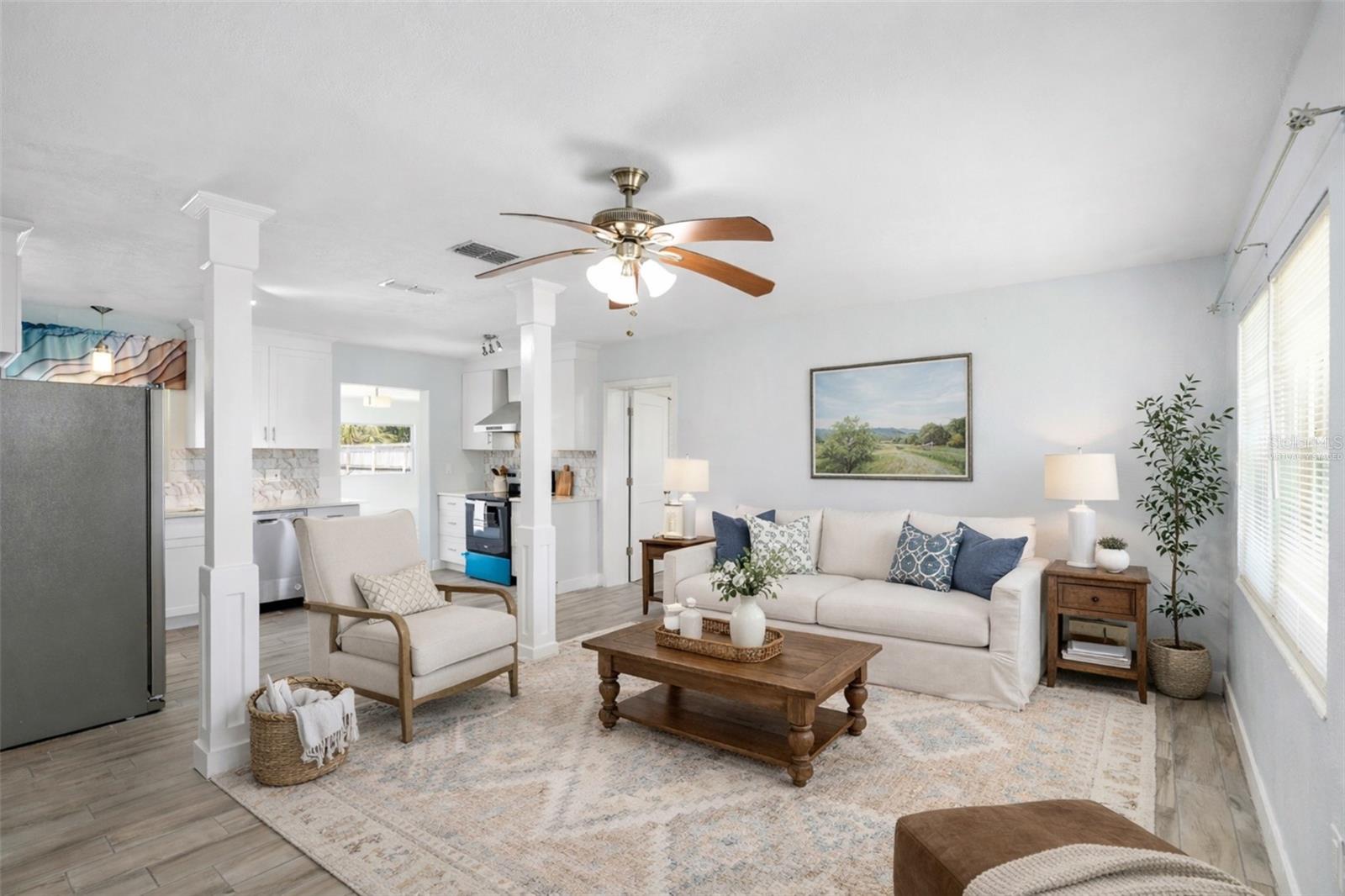 Virtually staged living room