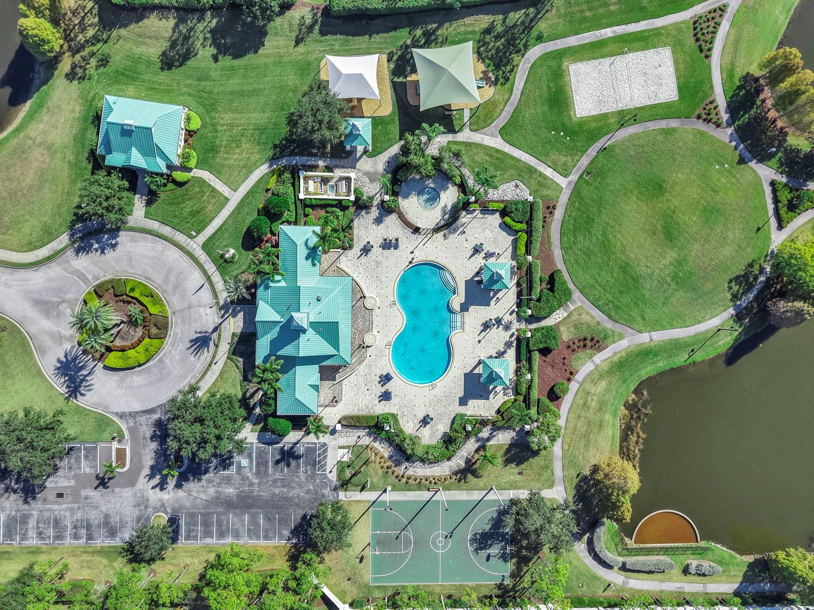 Aerial Community Pool/Basketball Courts