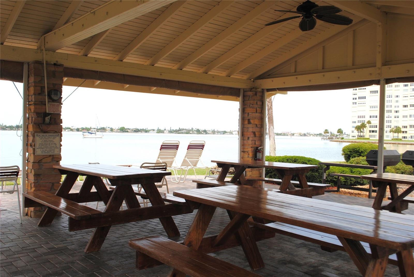 Outdoor covered pavilions for entertaining and enjoying the Florida weather.