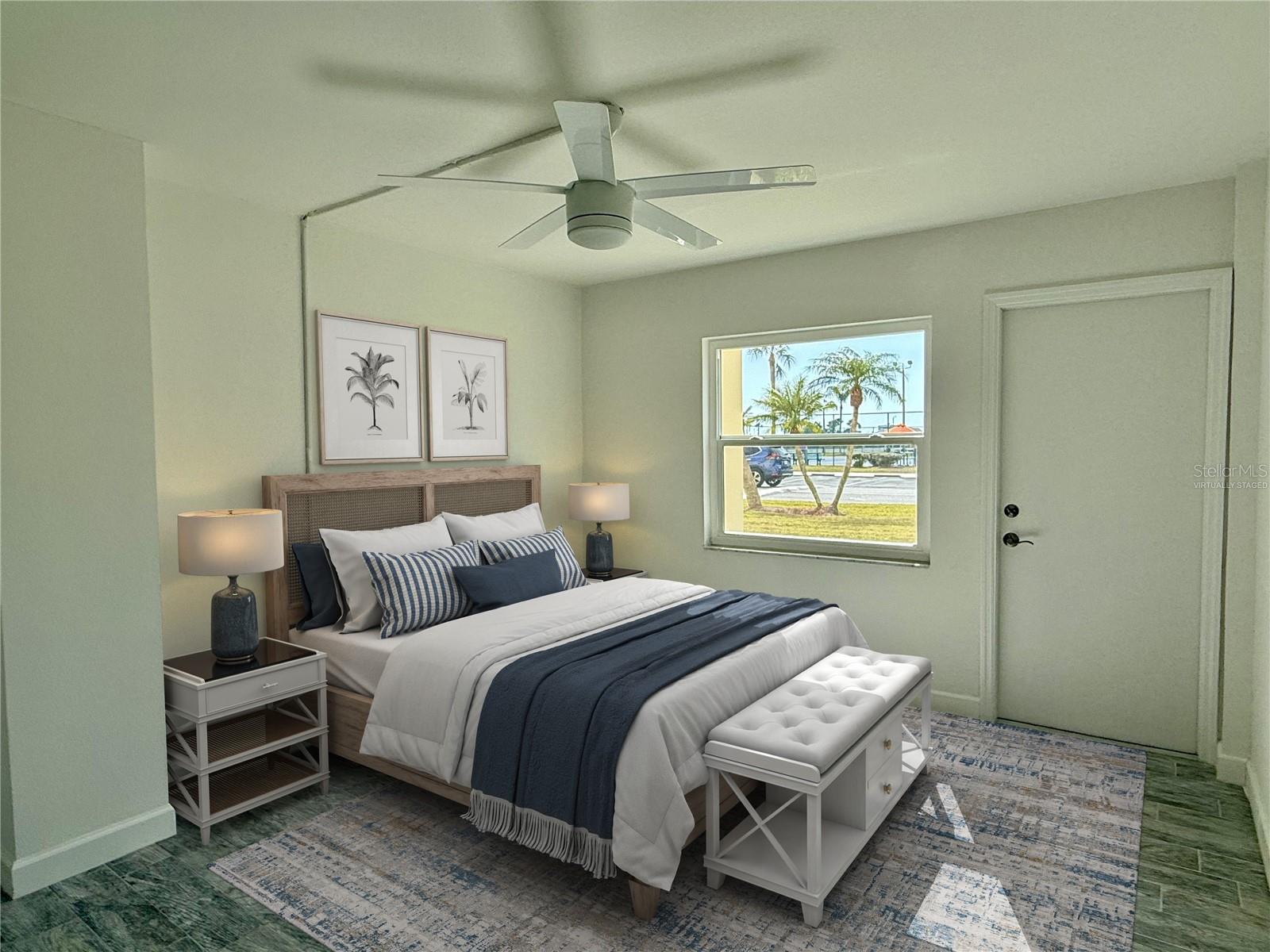 Virtually staged bedroom set.