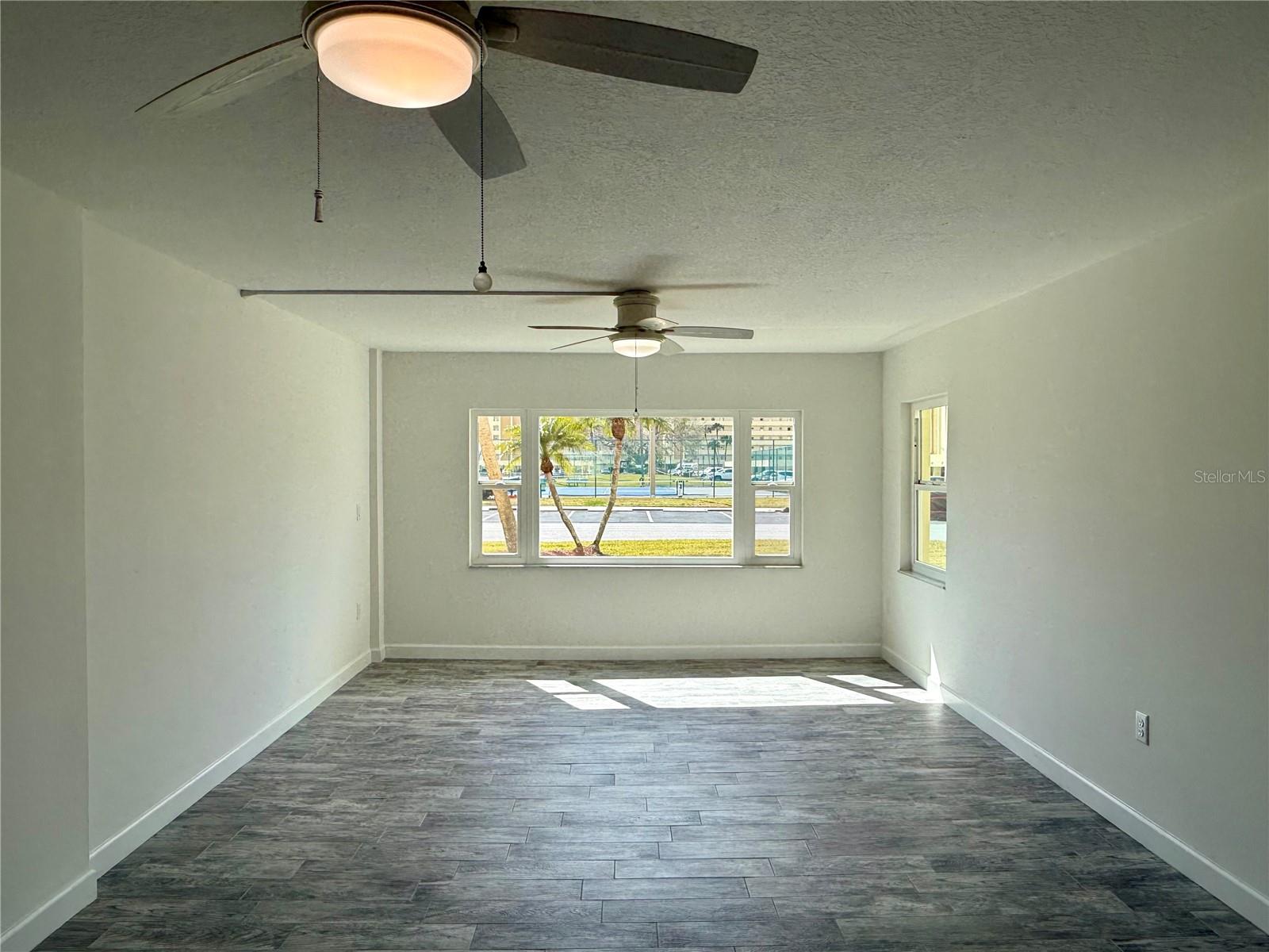 Spacious living room/dining room combo.