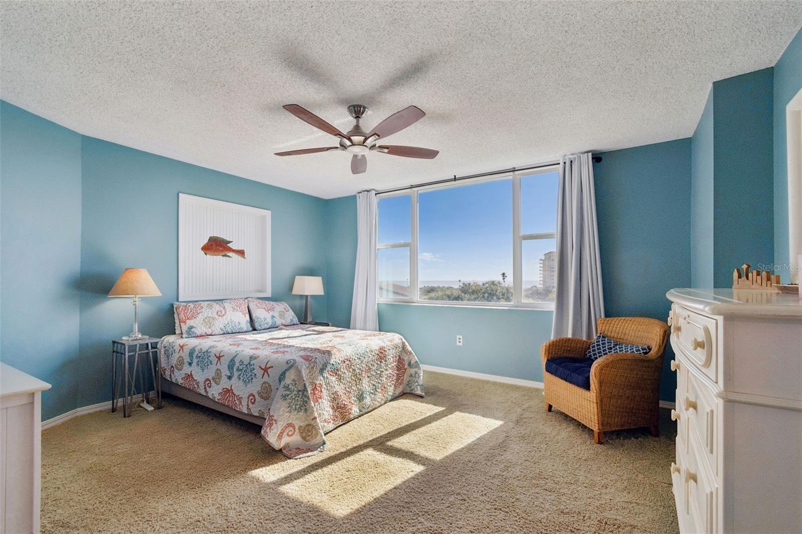 Bedroom with huge windows