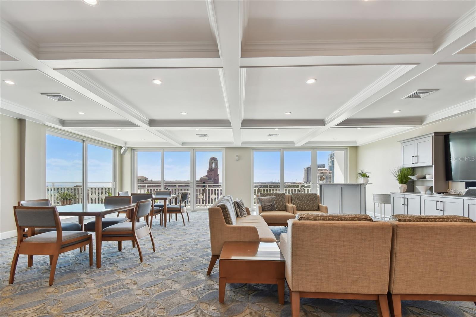 Newly redecorated community room on top floor