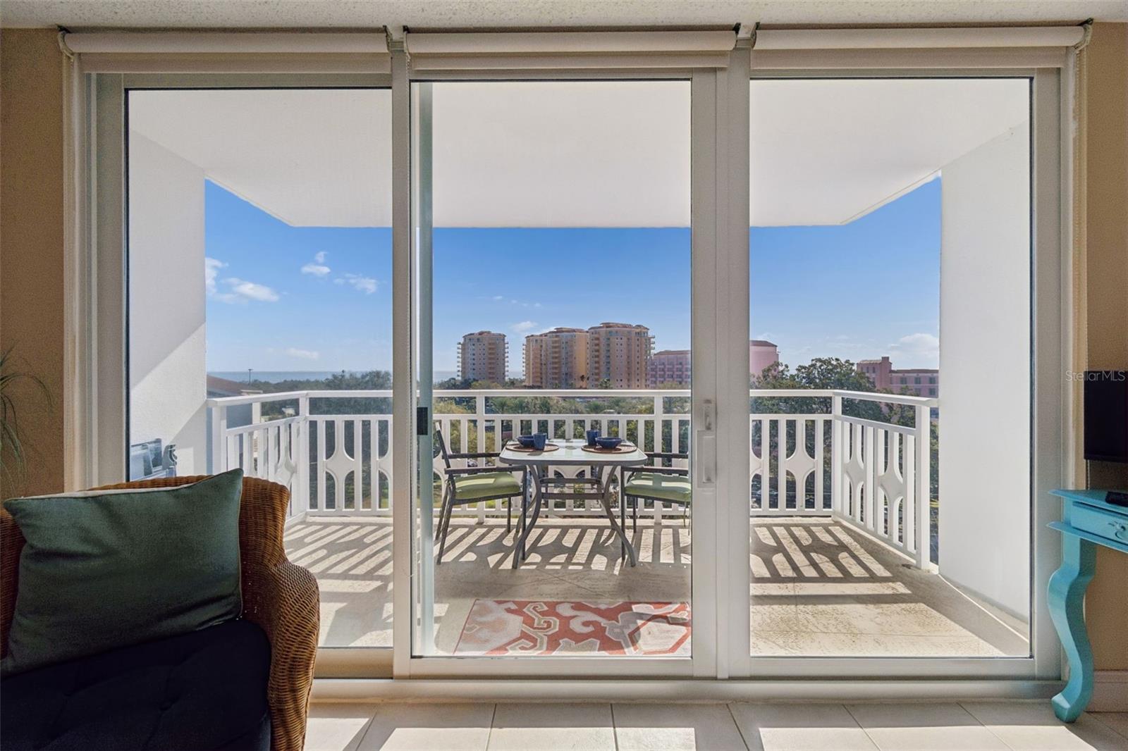 Perfect view of balcony and beyond