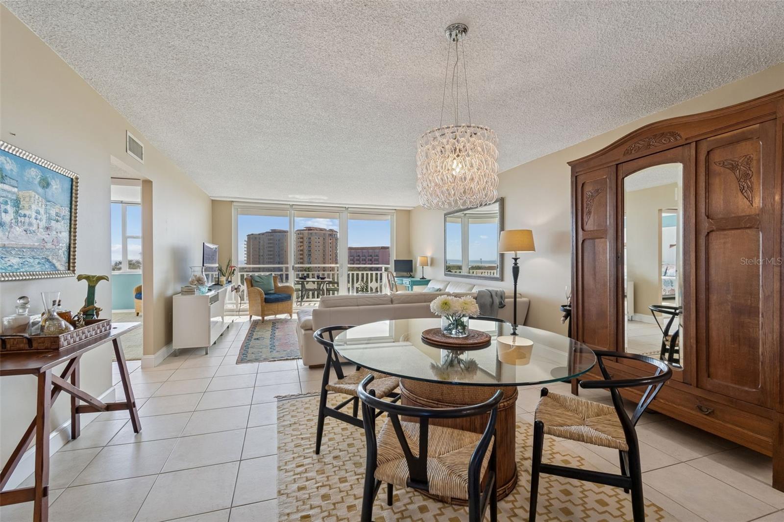 Great dining with view out to outdoors