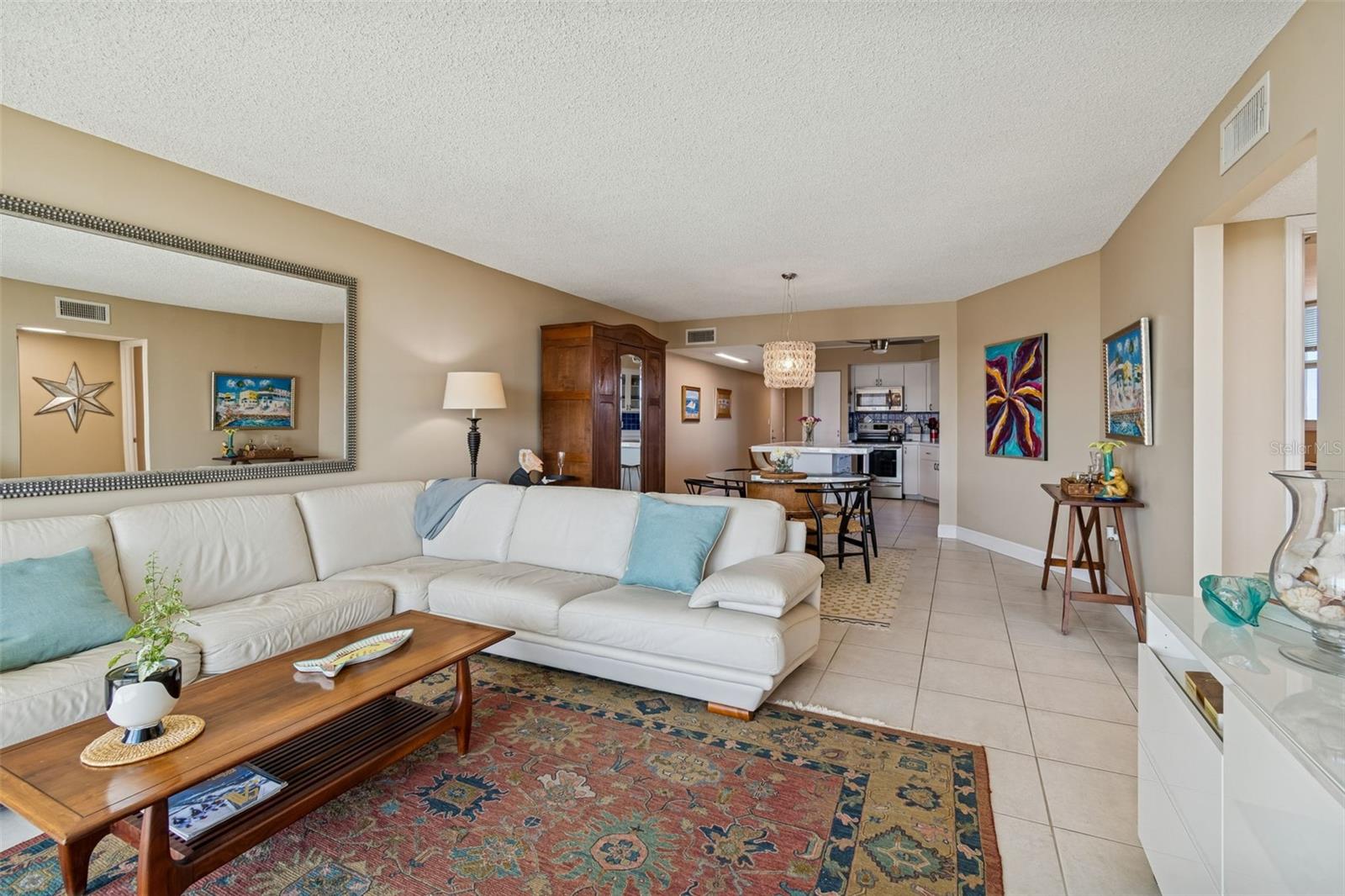 A view back to kitchen and dining room