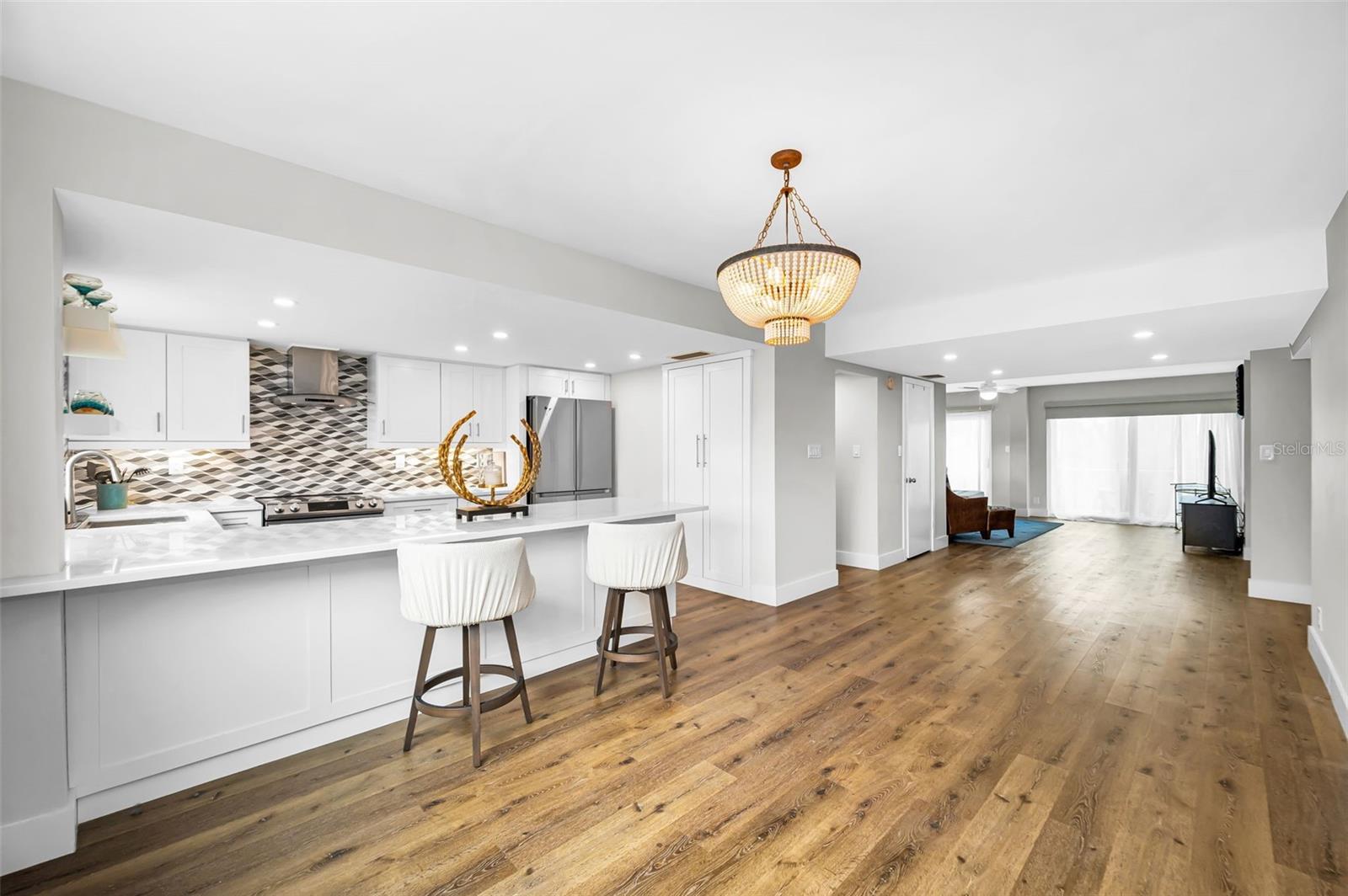 Dining area looking into the Kitchen