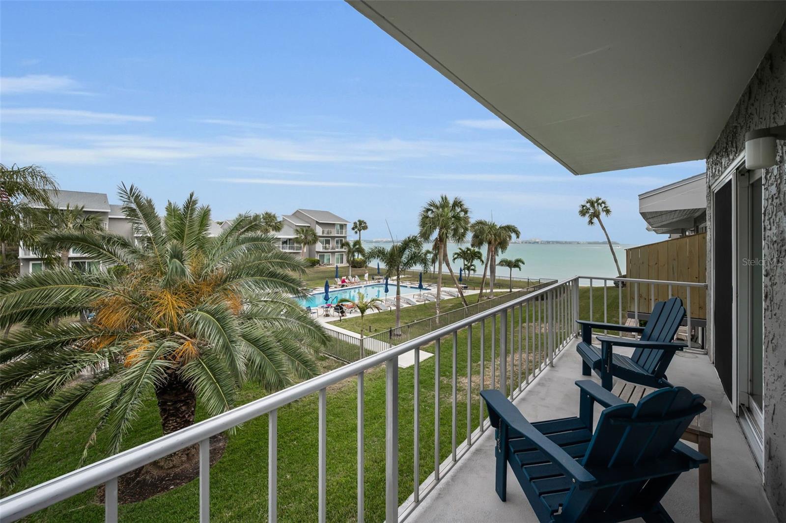 Main level (2nd Floor) Balcony overlooking the pool and Intracoastal Waterway