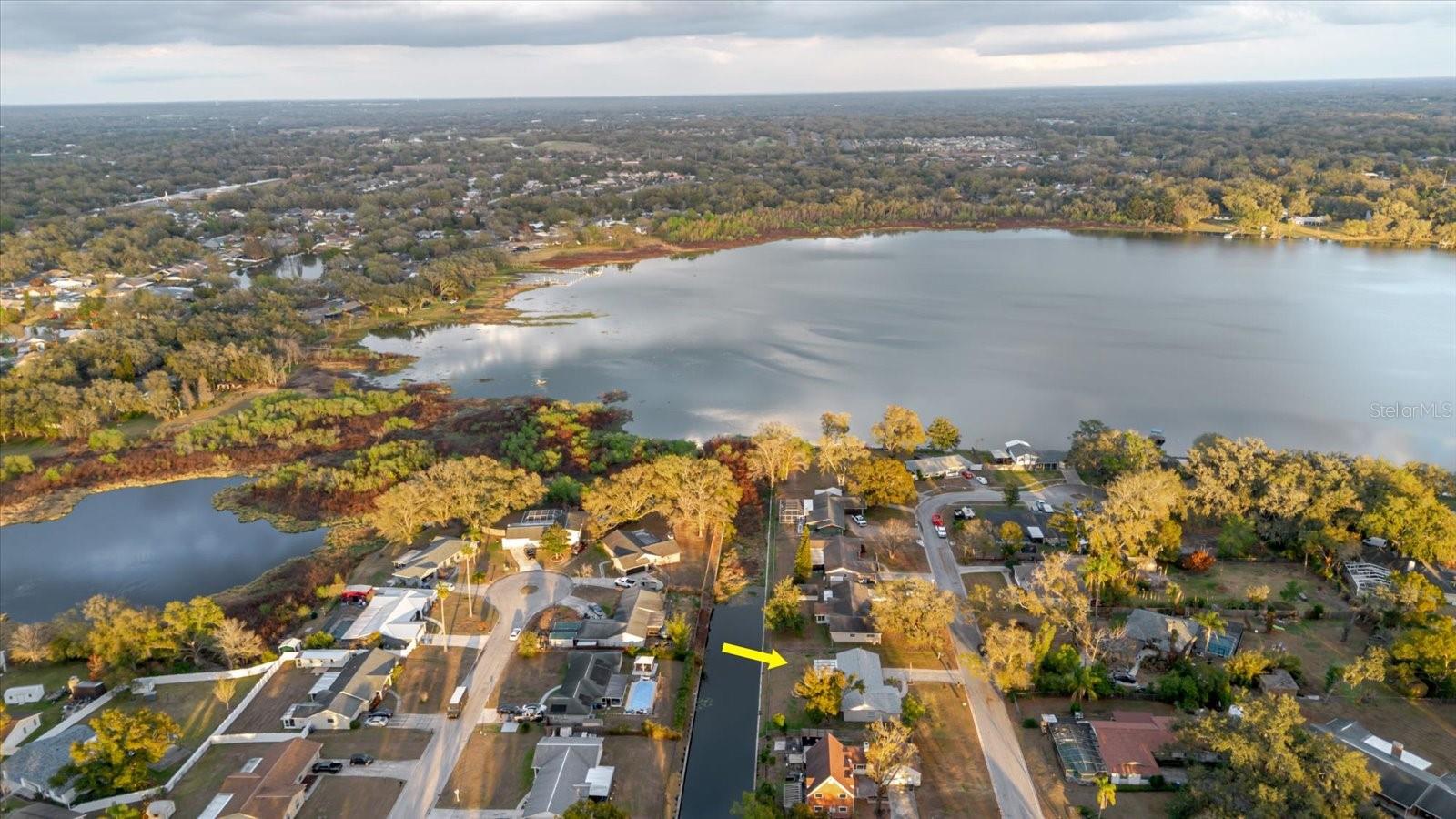 The lake to the left is not associated with the property.