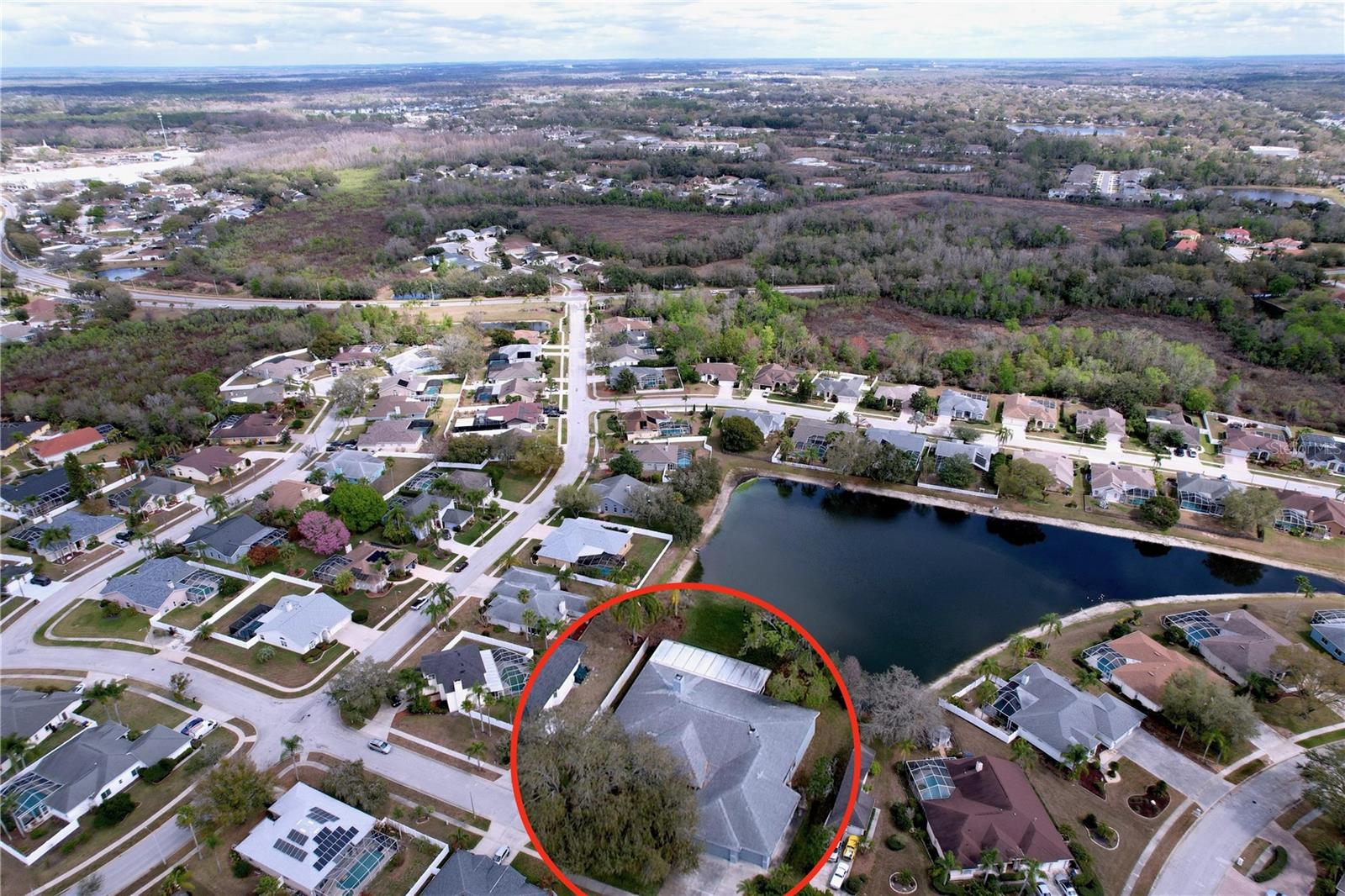 Aerial red circle location