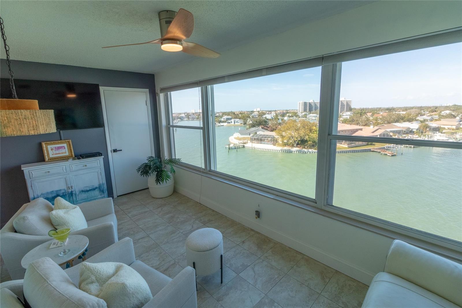 Florida Room Area with Water Views.