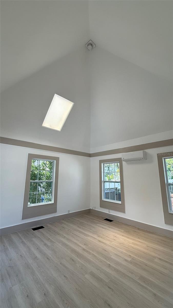 Vaulted Ceiling with Skylight in Master Suite.