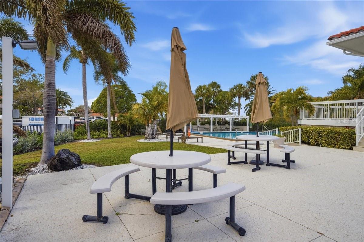 Tarpon Cove’s resort-style amenities include: two pools and spa, tennis courts, exercise facility, putting green, fishing pier, Kayak storage & launch, recreational clubhouse, waterfront nature walking trail, grill and picnic areas, and a private deep water channel with  direct gulf access - no bridges!