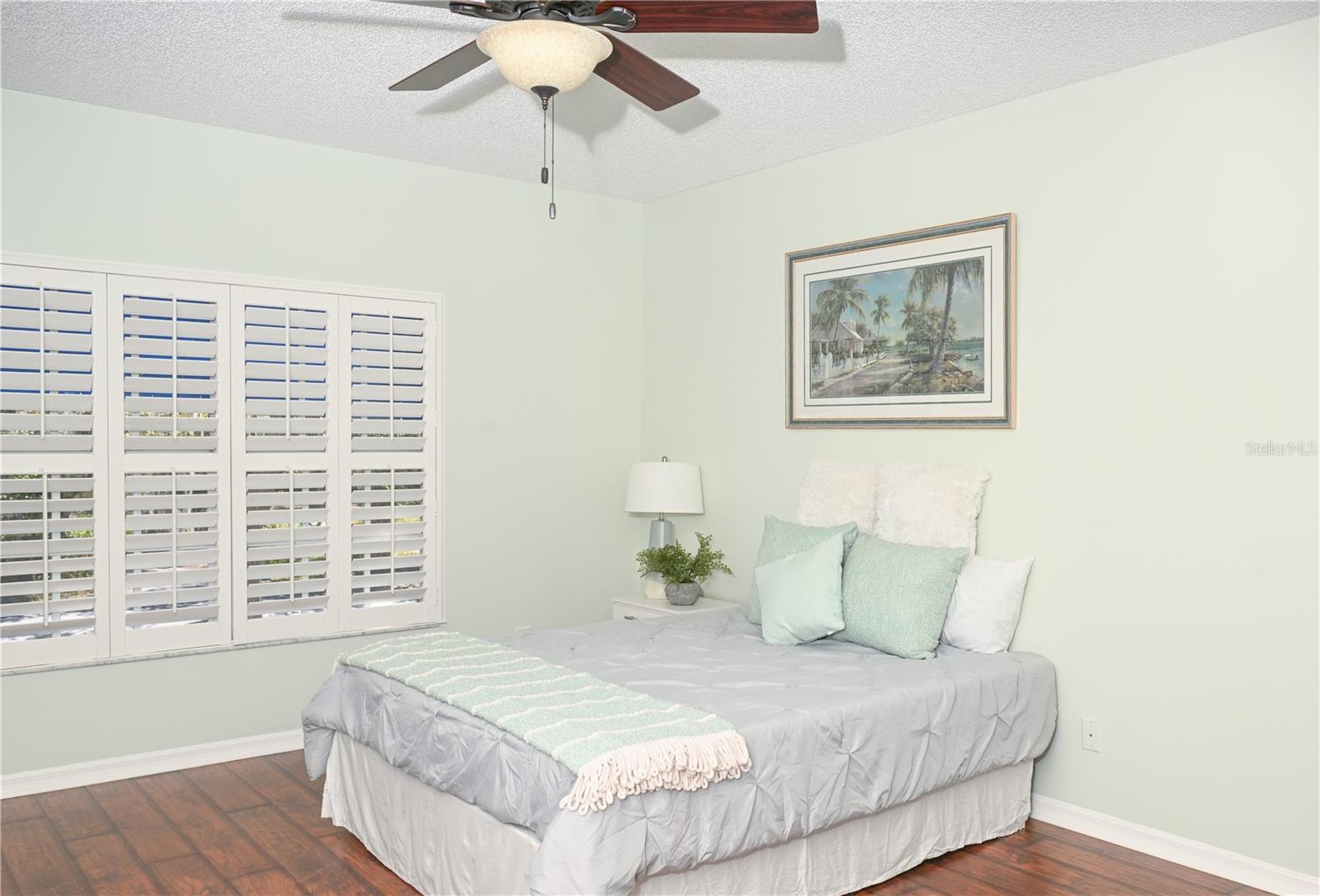 Plantation shutters grace every room