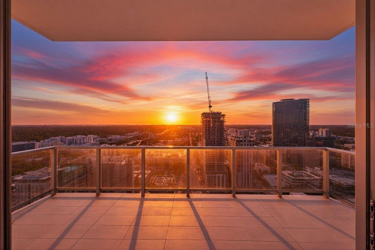 Beautiful view from balcony 32 floors up.