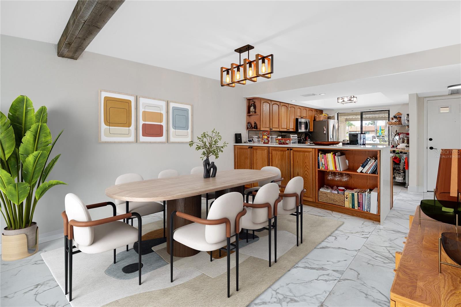 Virtually staged Dining Room