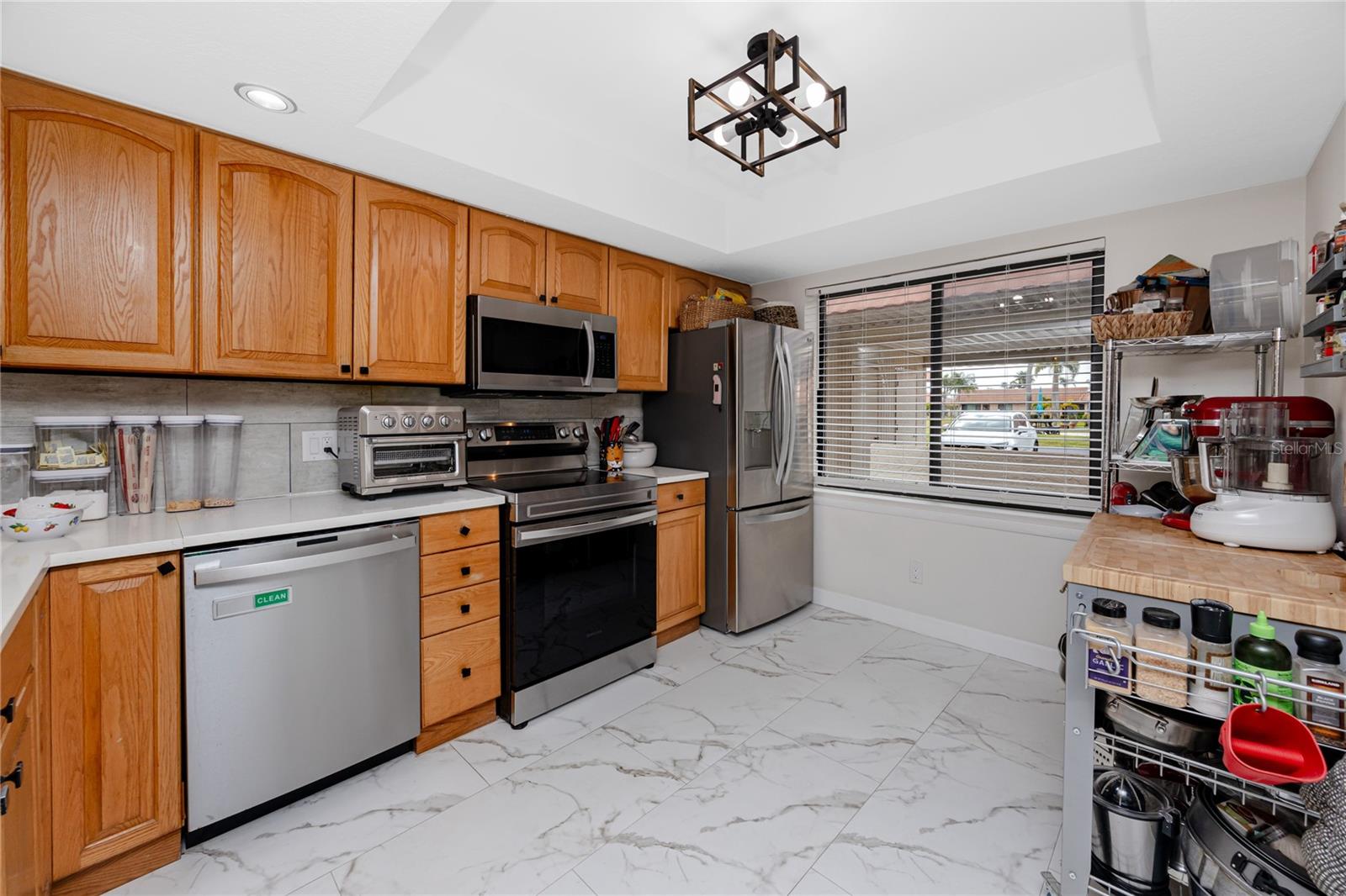 Stainless appliances, french door refrigerator.