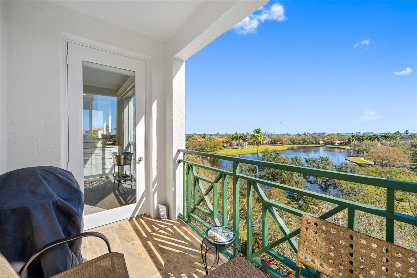 Balcony #2 off the Kitchen overlooking Dolphin Cay pond; Perfect for BBQ grill!