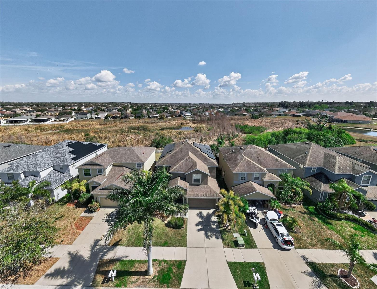 aerial view of the house