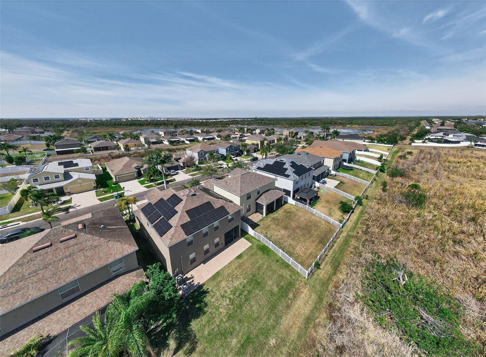 aerial view of the house