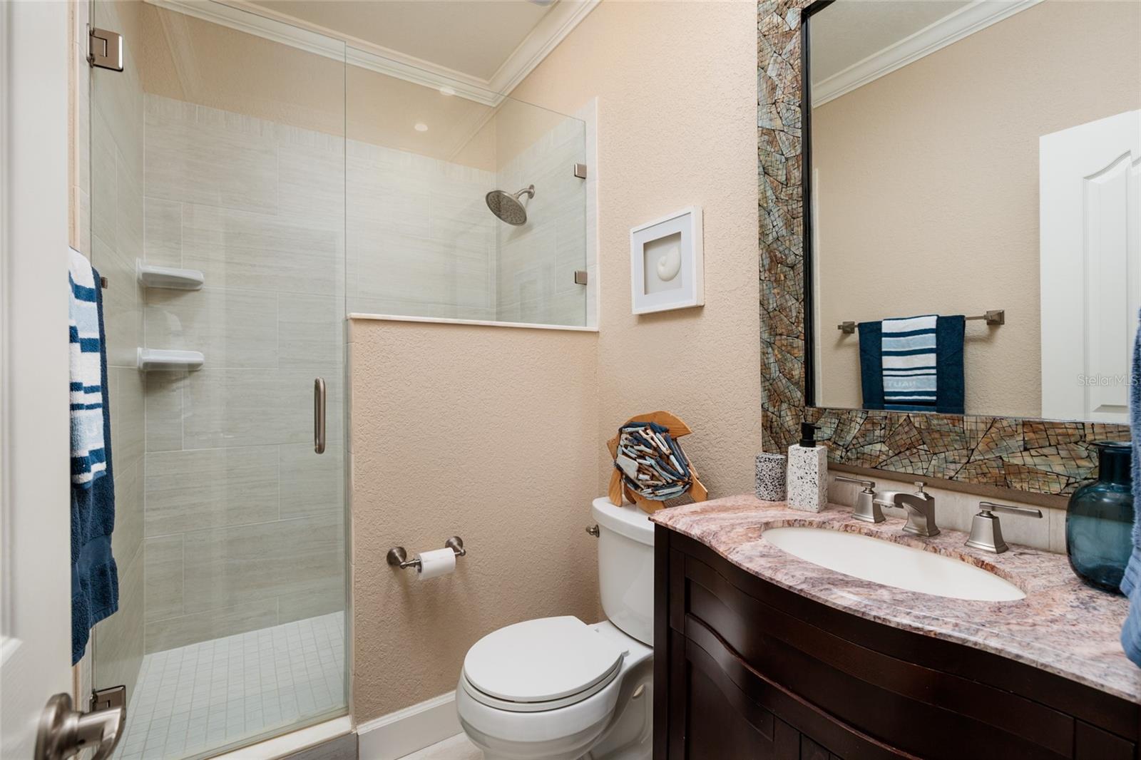 2nd Bathroom beautifully remodeled with large walk in shower~