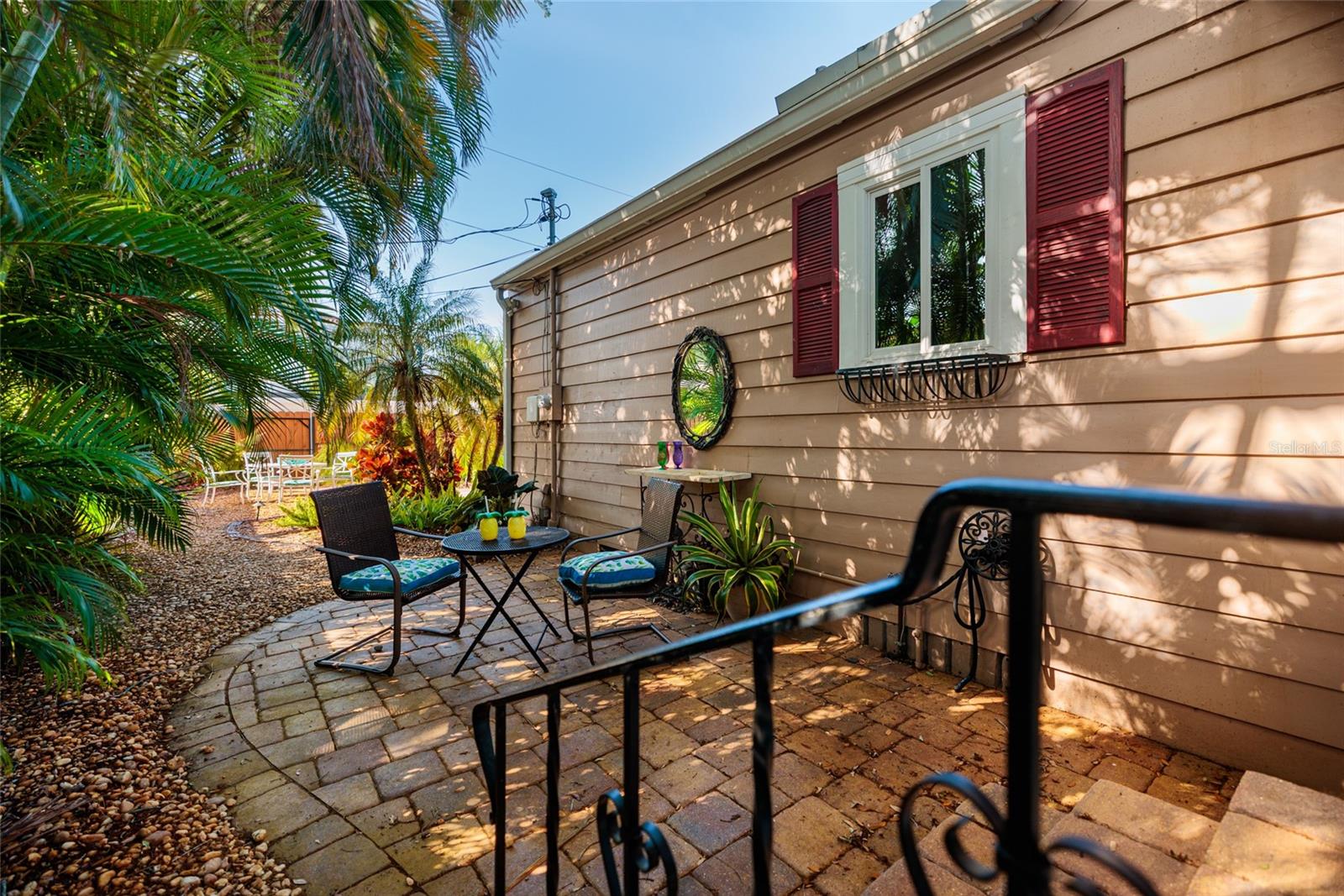 Shady, cool outdoor patio.