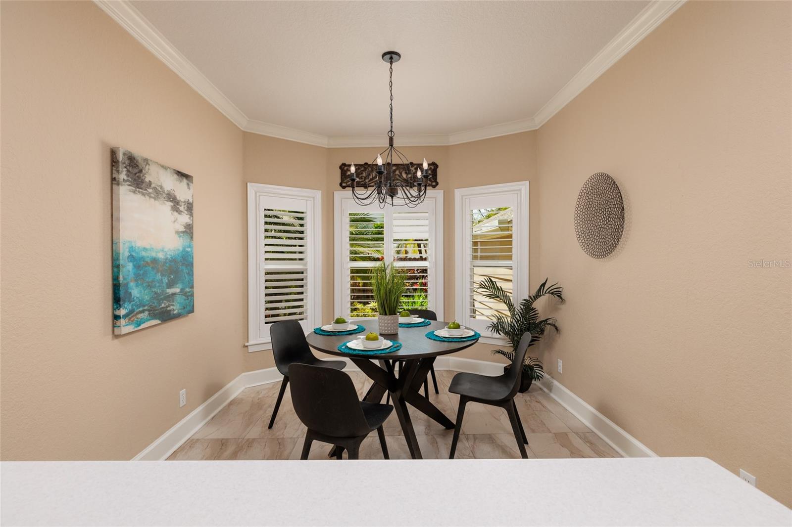 Breakfast Room overlooking one patio.