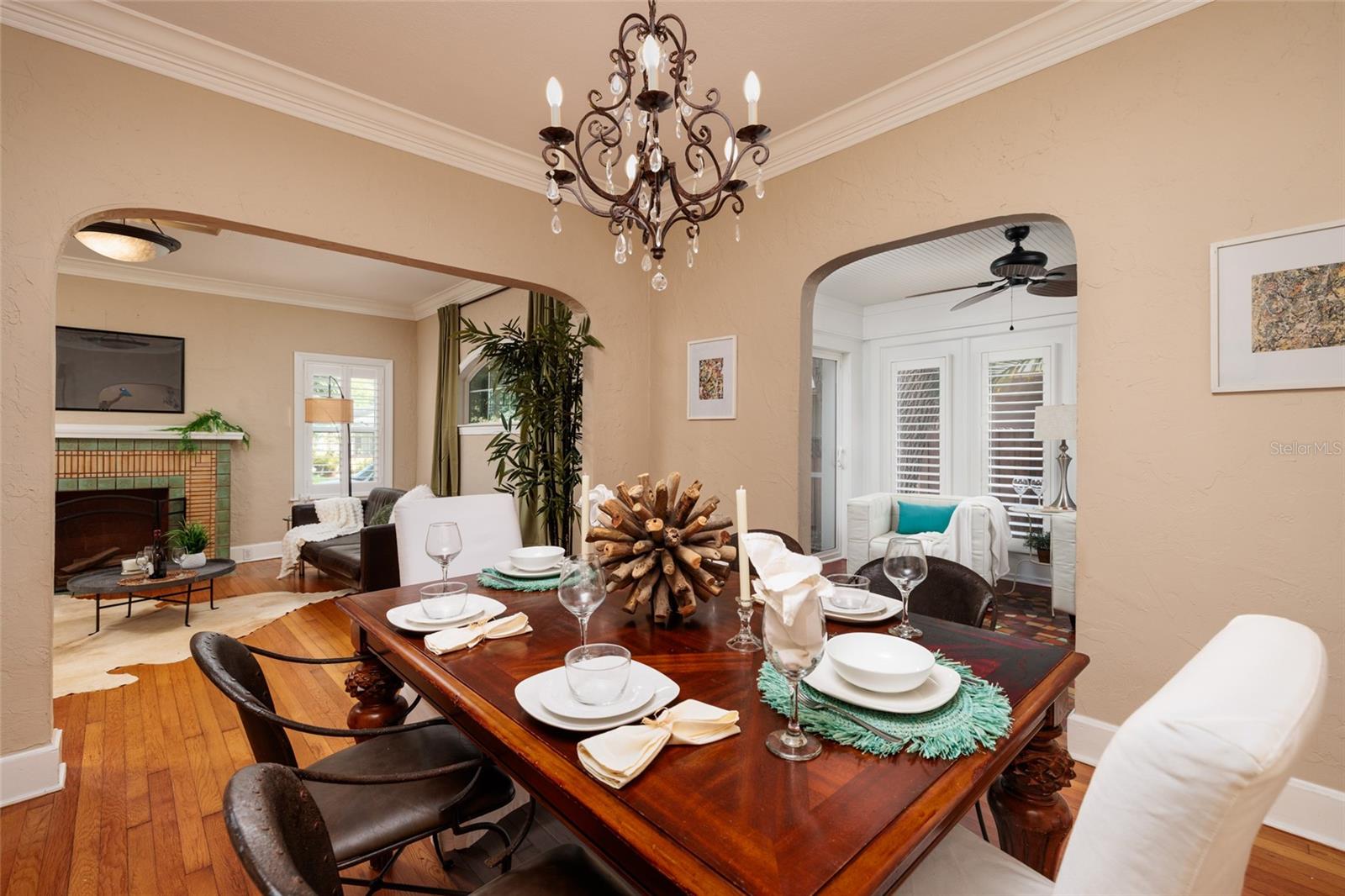 Formal Dining Room to Sunroom.