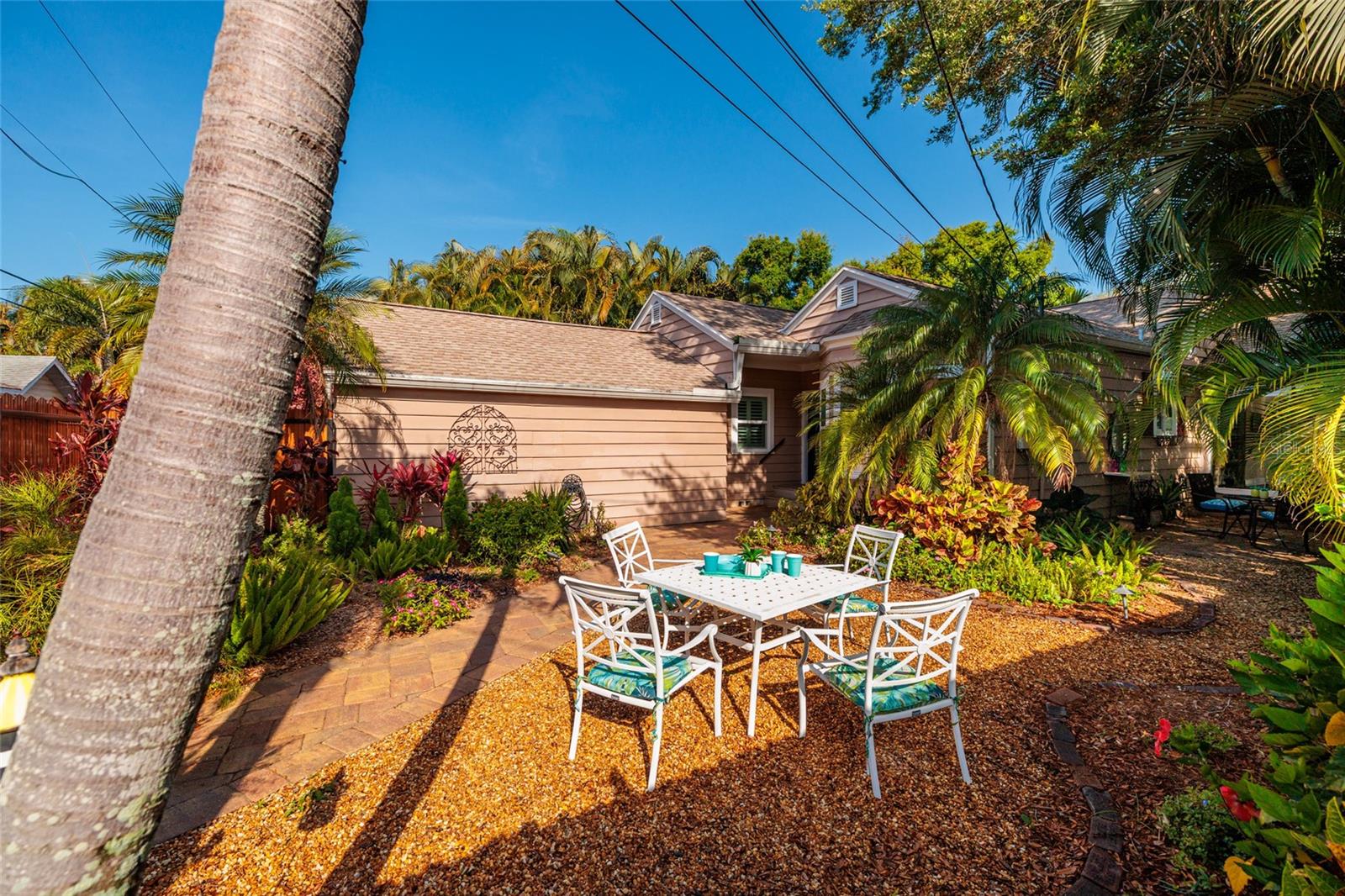 Sunny patio area! Privacy fence for...more privacy.