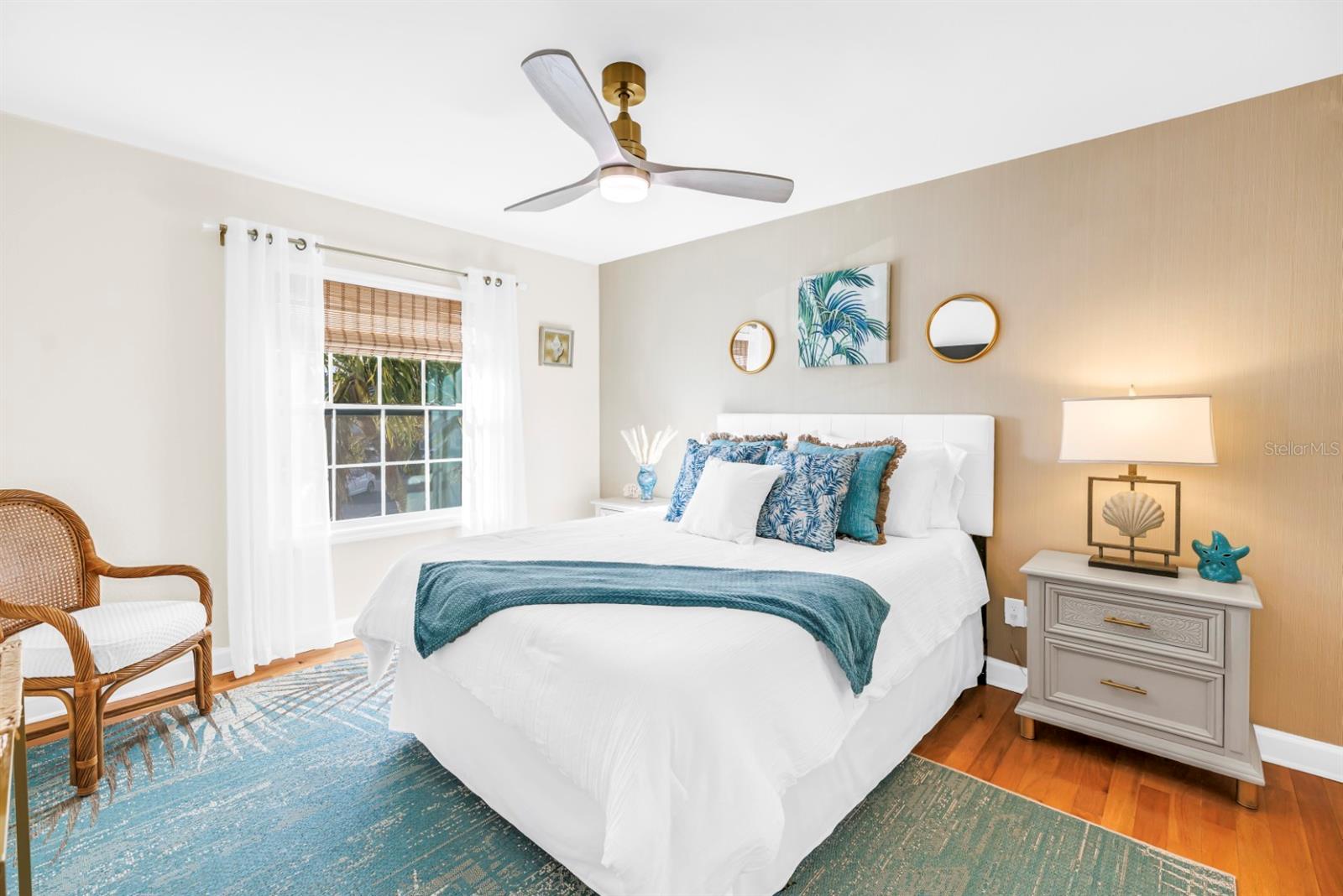 Inviting bedroom retreat offering comfort and tranquility.