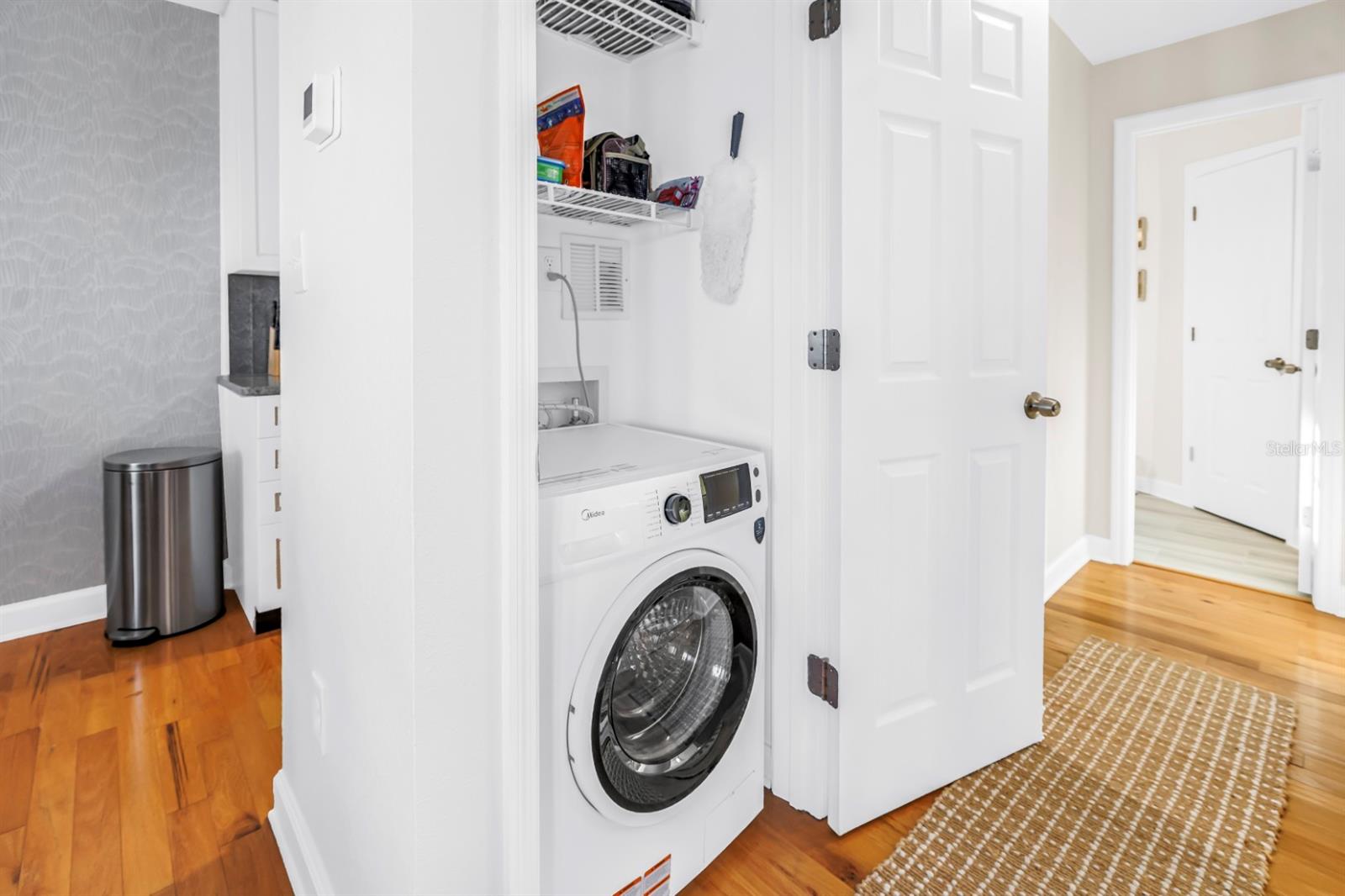 In-unit washer and dryer combo for added convenience.