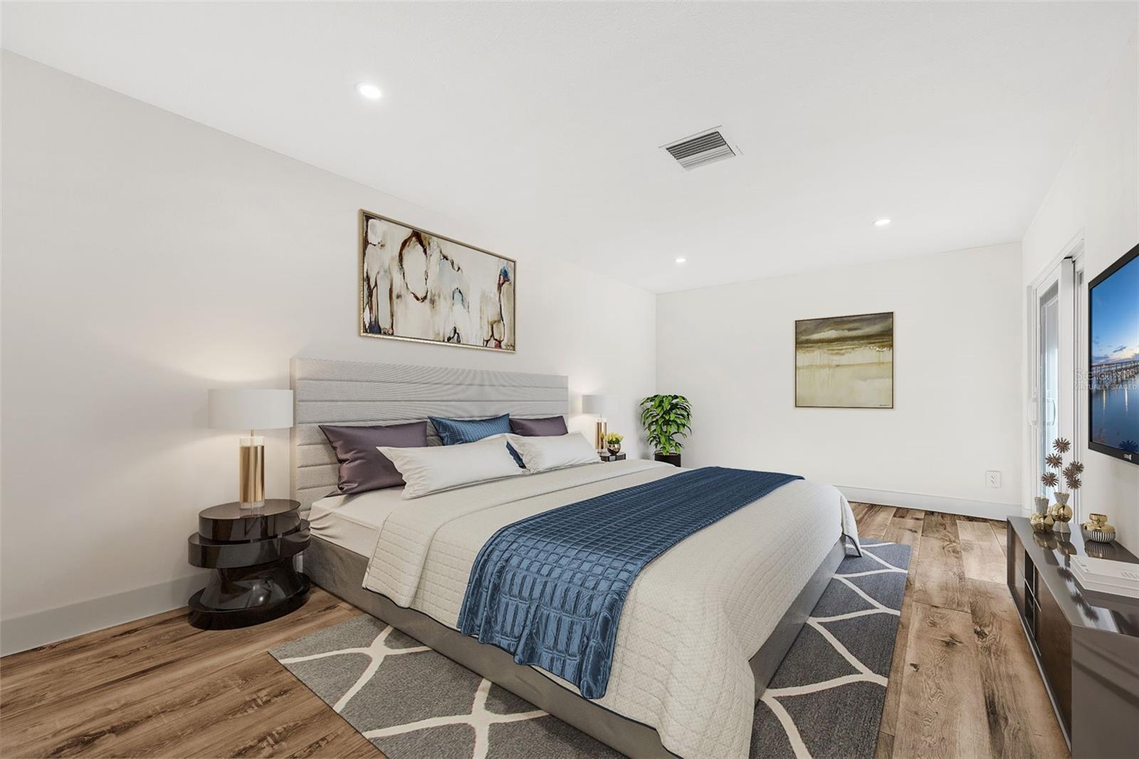 virtually staged guest bedroom