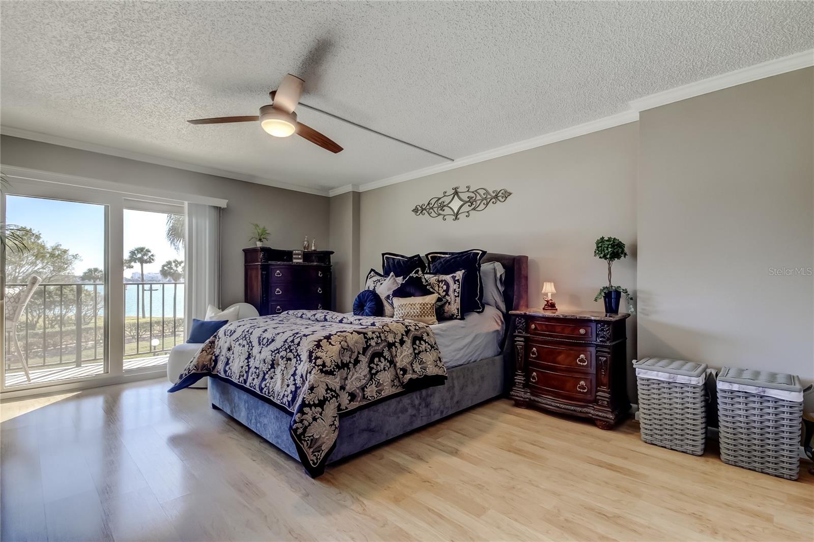Master Bedroom has sliders leading to balcony and a wonderful water view.