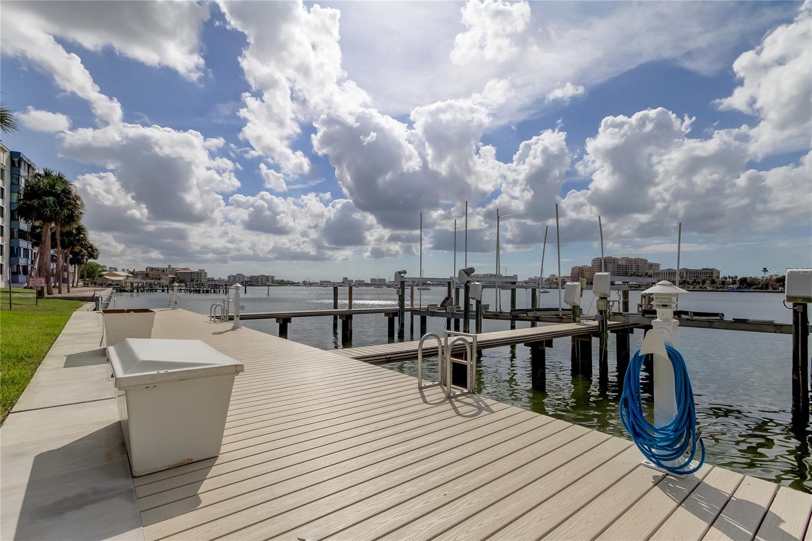 View of some of the boat slips.  Boat slips are available from time to time and can also be rented.