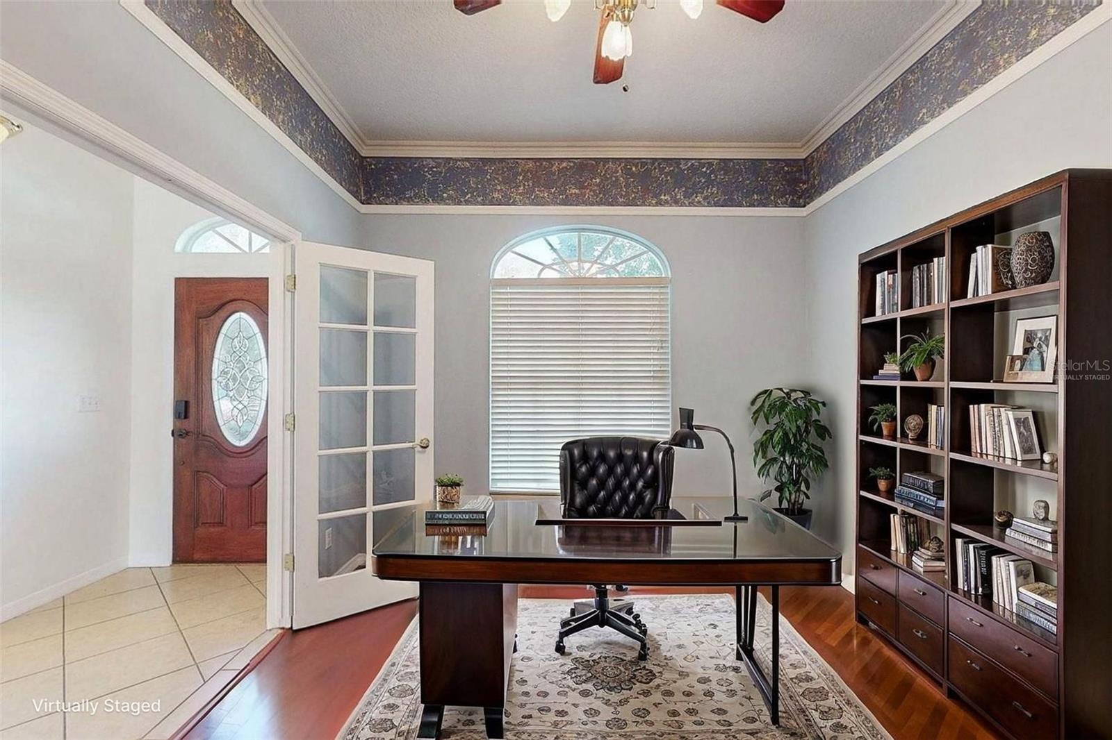 Virtually Staged Bedroom 2 (Set up as office)