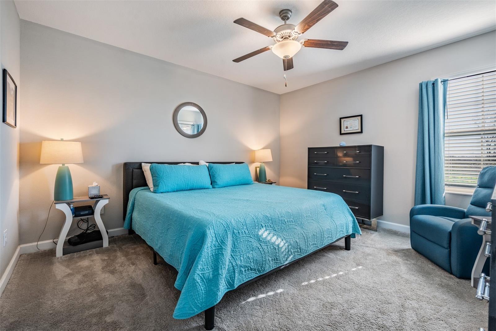 Owners suite with corner window view of conservation