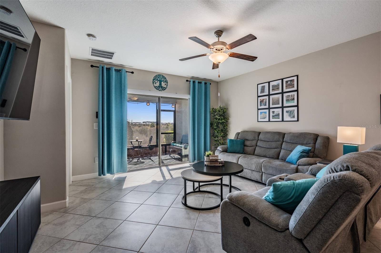 Tile on diagonal thru out villa