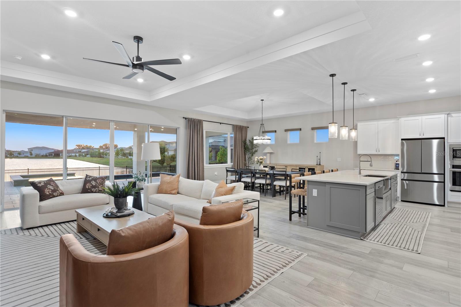 Panoramic views of the backyard oasis.