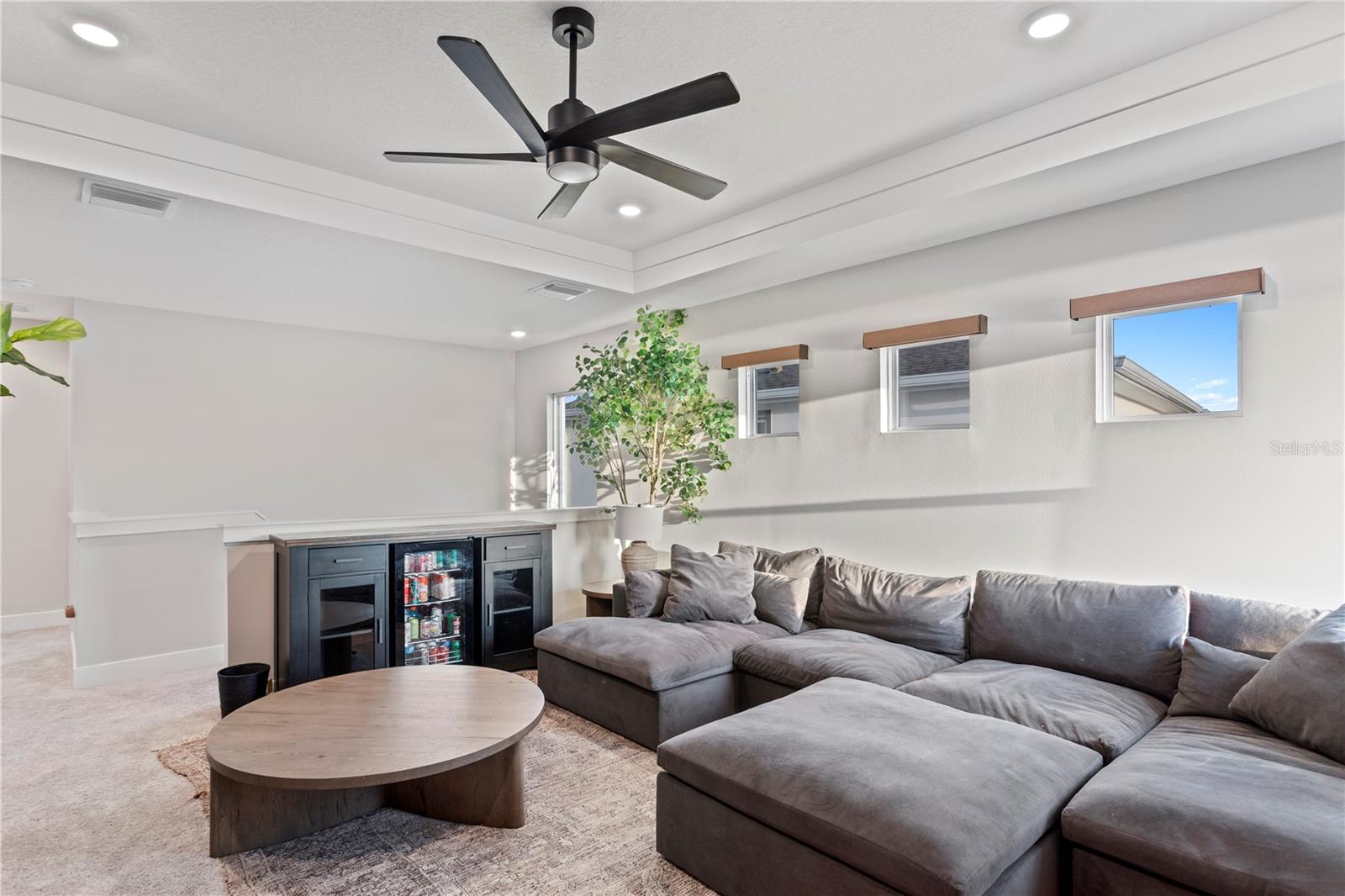 Ideal for media room, playroom, or lounge.