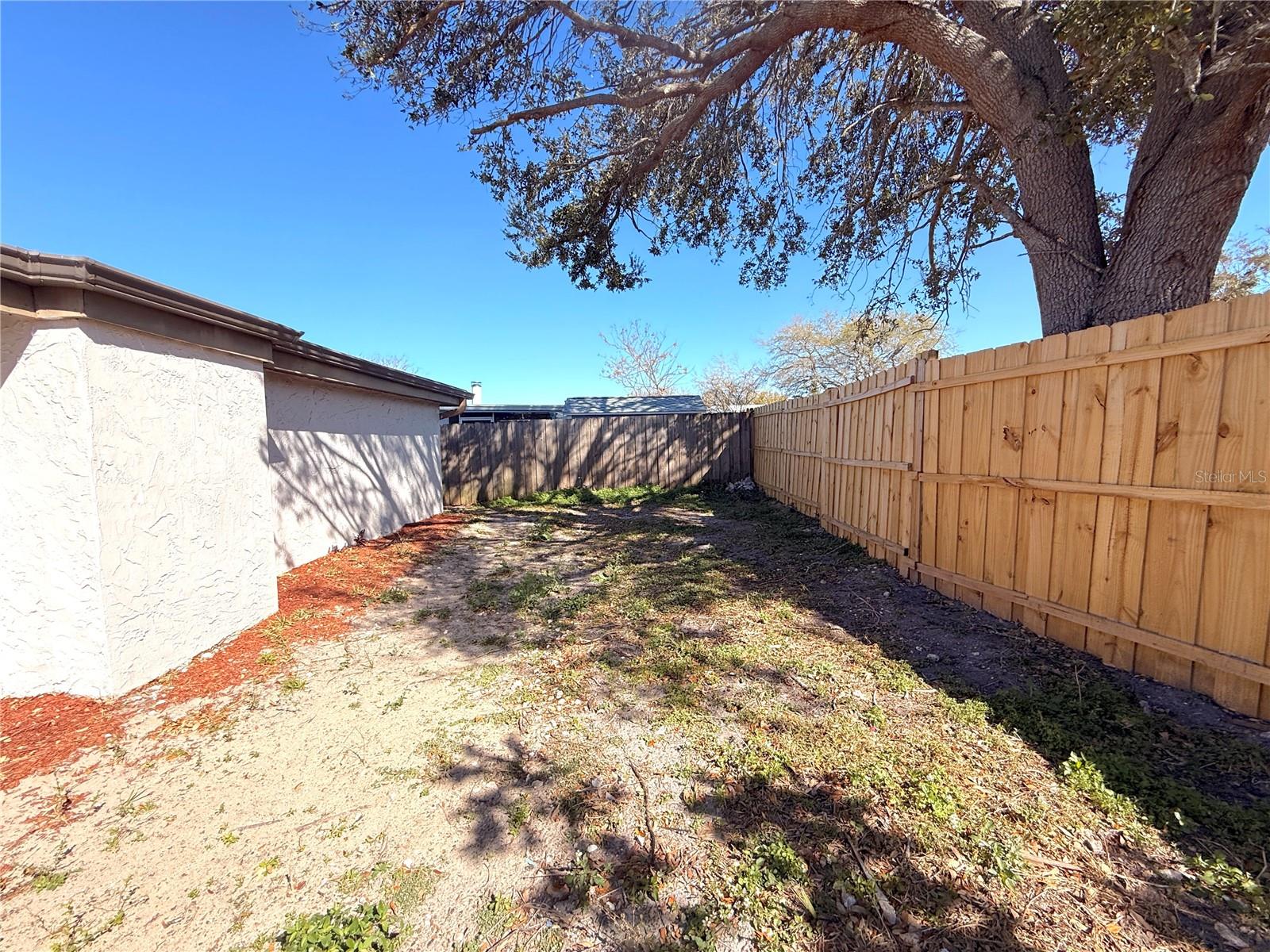 Huge fenced in backyard